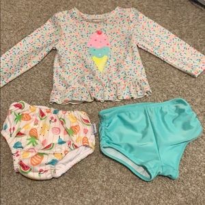 Swimsuit set and swim diaper